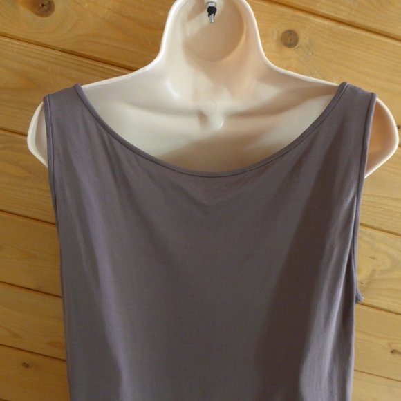 Eileen Fisher Brown Soft 100% Silk Basic Tank Top Sleeveless Layer Stretchy L? - Picture 6 of 9